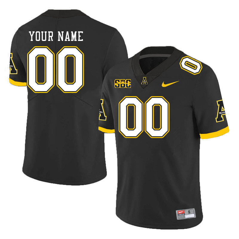 Custom Appalachian State Mountaineers Name And Number Football Jerseys Stitched-Black - Click Image to Close